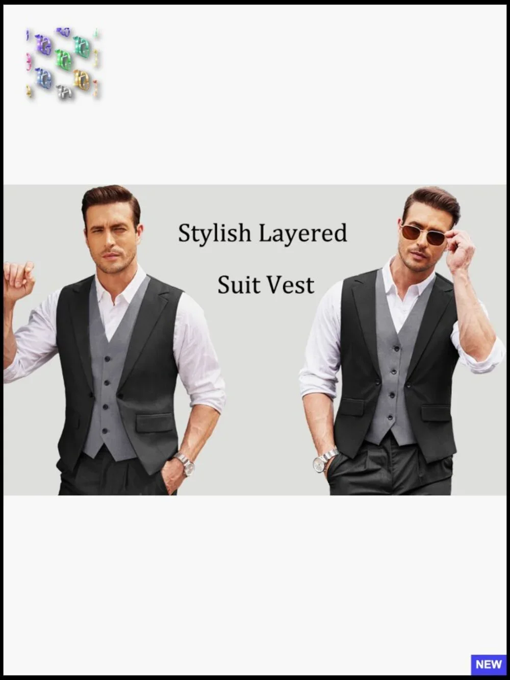 Slim Fit Formal Vest Layered Business Waistcoat Wedding Elegant Classic